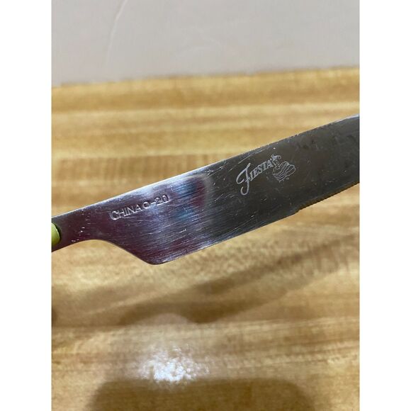 Vintage Set of 4 Fiesta Merengue Knives Avocado Green - Picture 2 of 3